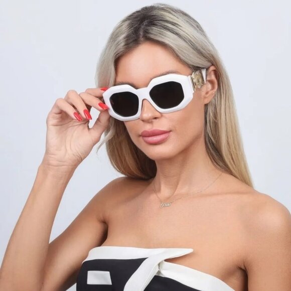 Versace  Dark Gray Irregular Ladies Sunglasses - Picture 2 of 2